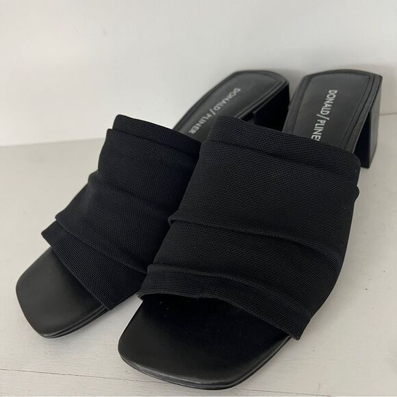 Donald J Pliner Brit Open Toe Block Heel Slip-On Sandal Black Women’s 8.5 - Picture 2 of 5